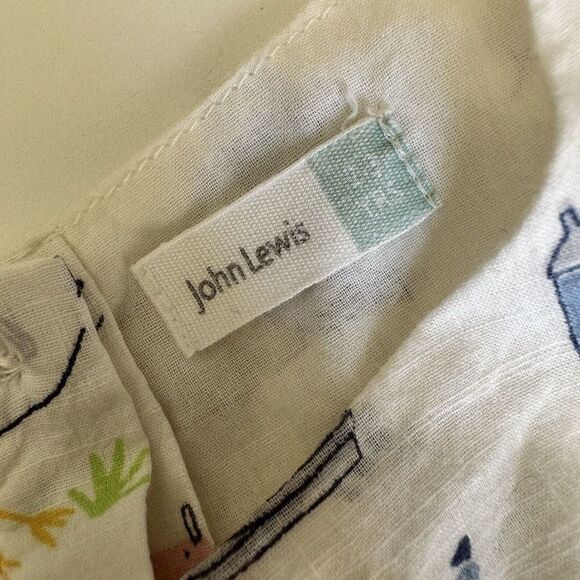 John Lewis Dress Seaside Summer Scene Lighthouse White Size 2T 3T 2-3 Years - Picture 6 of 7